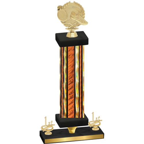 Premium Single Orange Glacier First Place Running Trophy
