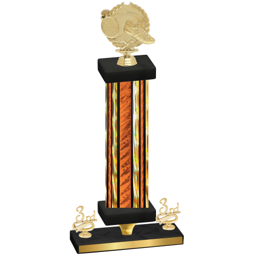 Premium Single Orange Glacier Third Place Running Trophy