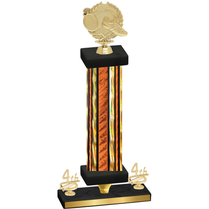 Premium Single Orange Glacier Fourth Place Running Trophy