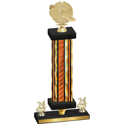 Premium Single Orange Glacier Year Running Trophy