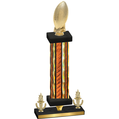 Premium Single Orange Glacier Victory Football Trophy