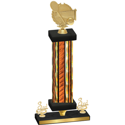 Premium Single Orange Glacier Third Place Tennis Trophy