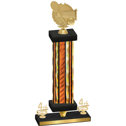 Premium Single Orange Glacier Fourth Place Tennis Trophy
