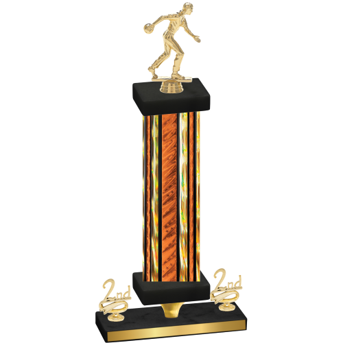 Premium Single Orange Glacier Second Place Bowling Trophy