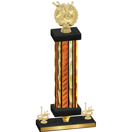 Premium Single Orange Glacier First Place Bowling Trophy