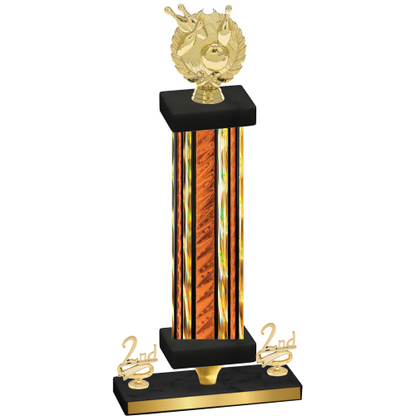 Premium Single Orange Glacier Second Place Bowling Trophy