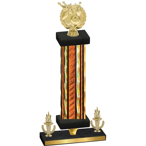 Premium Single Orange Glacier Victory Bowling Trophy