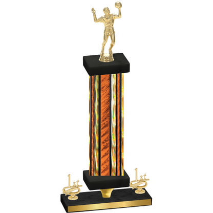 Premium Single Orange Glacier First Place Volleyball Trophy