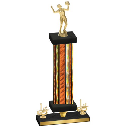 Premium Single Orange Glacier First Place Volleyball Trophy