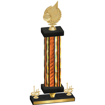 Premium Single Orange Glacier First Place Volleyball Trophy