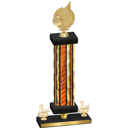 Premium Single Orange Glacier Third Place Volleyball Trophy