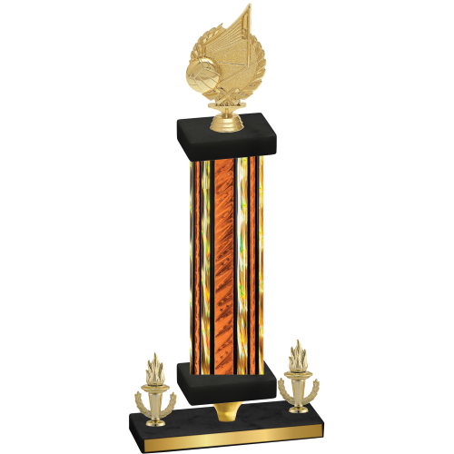 Premium Single Orange Glacier Victory Volleyball Trophy