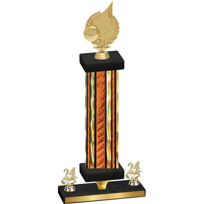 Premium Single Orange Glacier Year Volleyball Trophy