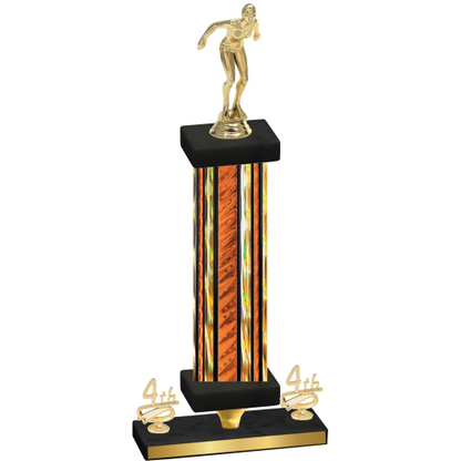 Premium Single Orange Glacier Fourth Place Tennis Trophy