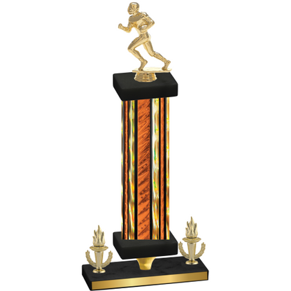 Premium Single Orange Glacier Victory Football Trophy