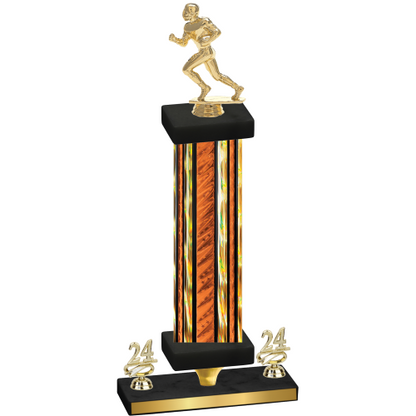 Premium Single Orange Glacier Year Football Trophy