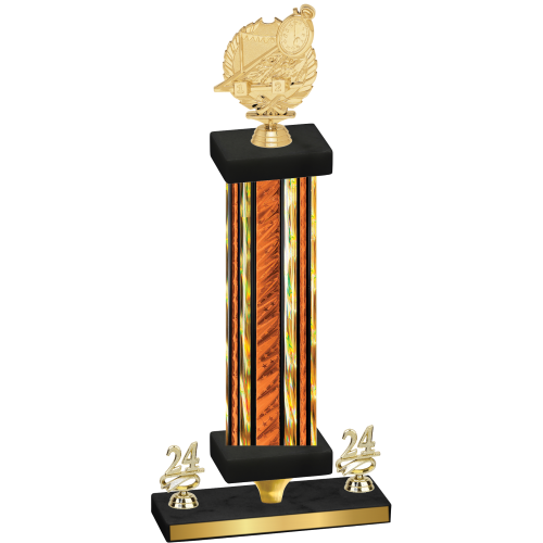 Premium Single Orange Glacier Year Swimming Trophy