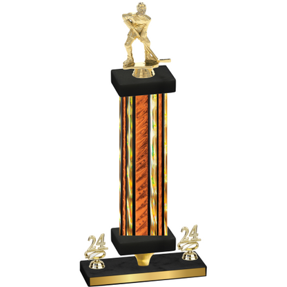 Premium Single Orange Glacier Year Hockey Trophy