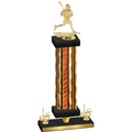 Premium Single Orange Glacier First Place Lacrosse Trophy