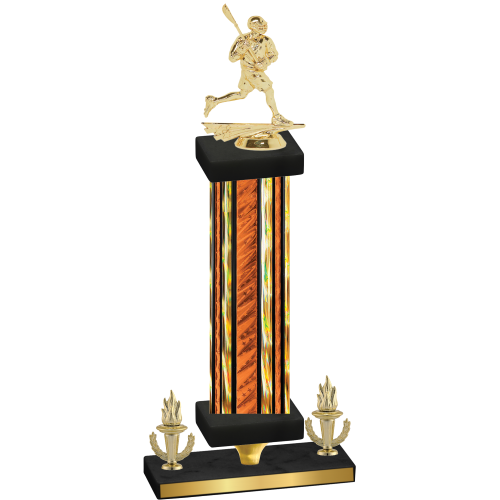 Premium Single Orange Glacier Victory Lacrosse Trophy