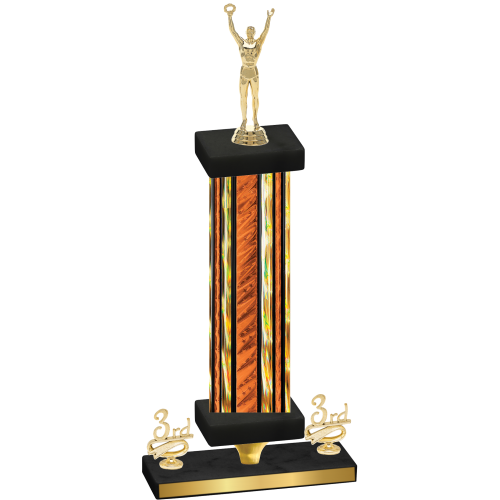 Premium Single Orange Glacier Third Place Victory Trophy