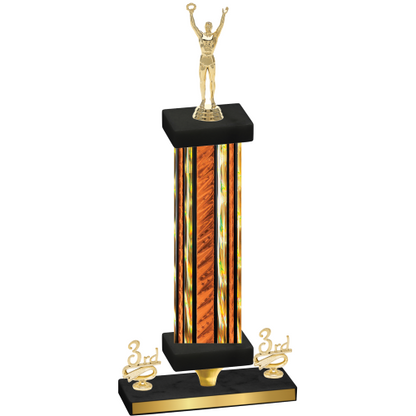 Premium Single Orange Glacier Third Place Victory Trophy