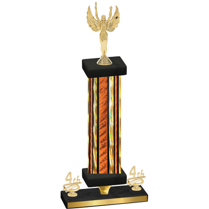 Premium Single Orange Glacier Fourth Place Victory Trophy