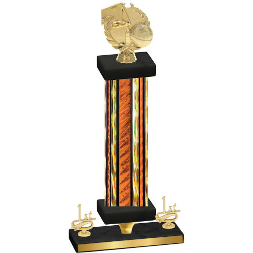 Premium Single Orange Glacier First Place Basketball Trophy