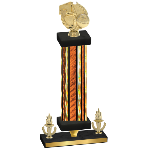 Premium Single Orange Glacier Victory Basketball Trophy