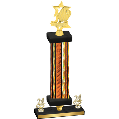 Premium Single Orange Glacier Year Pickleball Trophy