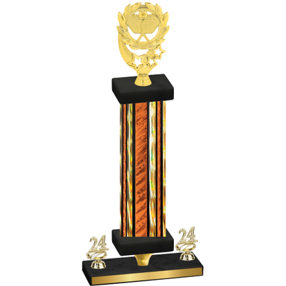 Premium Single Orange Glacier Year Pickleball Trophy