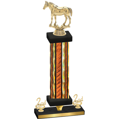 Premium Single Orange Glacier Second Place Horses Trophy