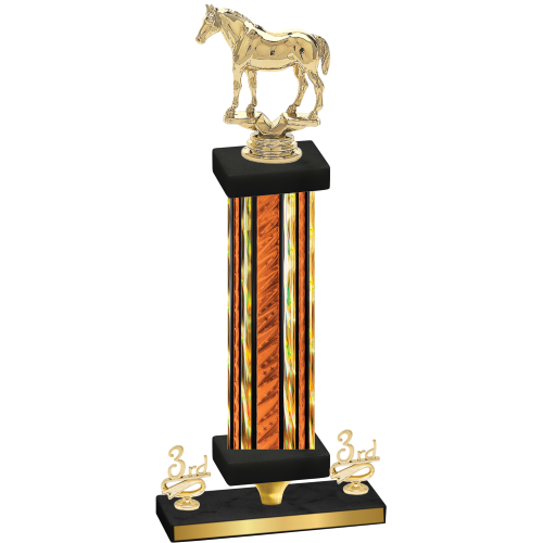 Premium Single Orange Glacier Third Place Horses Trophy