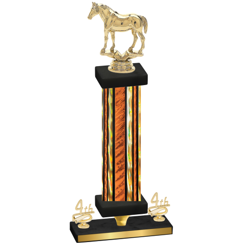 Premium Single Orange Glacier Fourth Place Horses Trophy
