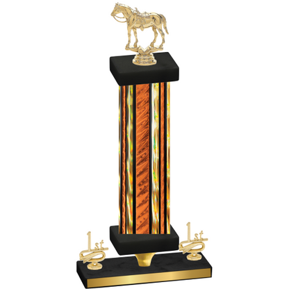 Premium Single Orange Glacier First Place Horses Trophy
