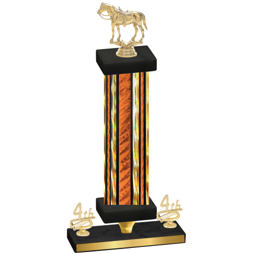 Premium Single Orange Glacier Fourth Place Horses Trophy