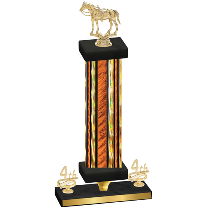Premium Single Orange Glacier Fourth Place Horses Trophy