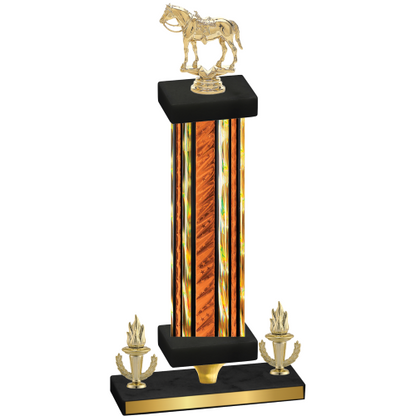 Premium Single Orange Glacier Victory Horses Trophy