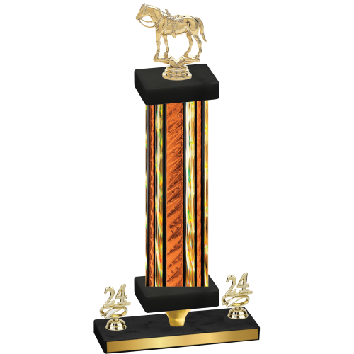 Premium Single Orange Glacier Year Horses Trophy