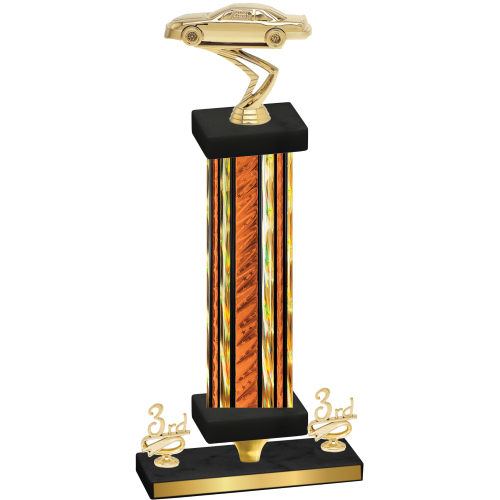 Premium Single Orange Glacier Third Place Cars Trophy