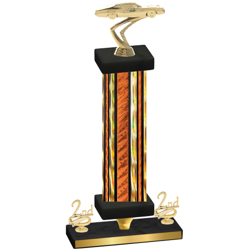 Premium Single Orange Glacier Second Place Cars Trophy