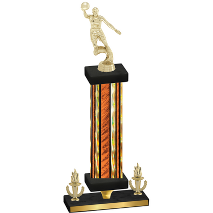 Premium Single Orange Glacier Victory Basketball Trophy