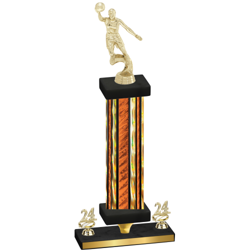 Premium Single Orange Glacier Year Basketball Trophy