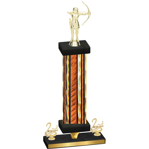 Premium Single Orange Glacier Second Place Archery Trophy