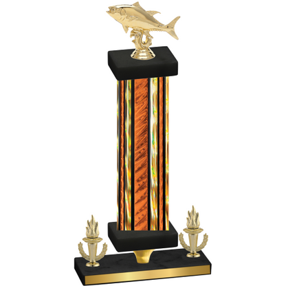 Premium Single Orange Glacier Victory Fishing Trophy