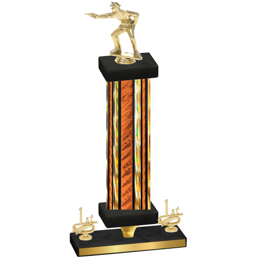 Premium Single Orange Glacier First Place Shooter Trophy