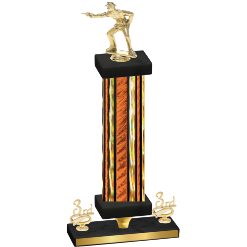 Premium Single Orange Glacier Third Place Shooter Trophy