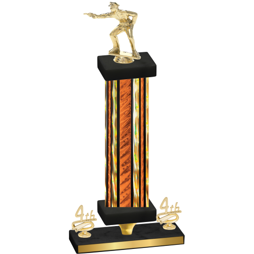 Premium Single Orange Glacier Fourth Place Shooter Trophy