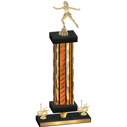 Premium Single Orange Glacier First Place Skater Trophy