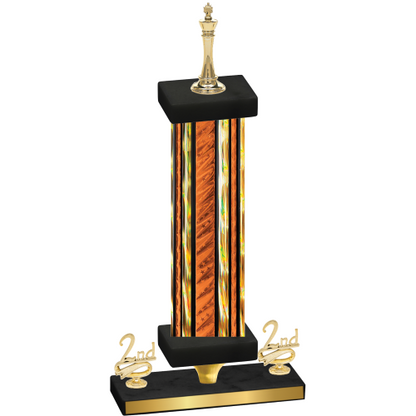 Premium Single Orange Glacier Second Place Chess Trophy
